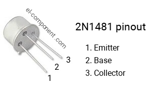 Pinout of the 2N1481 transistor