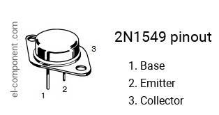 Pinout of the 2N1549 transistor