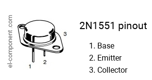 Pinout of the 2N1551 transistor