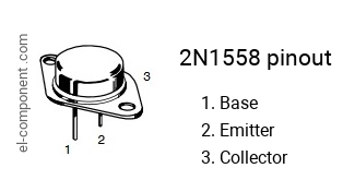 Pinout of the 2N1558 transistor