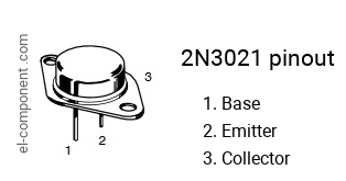 Pinout of the 2N3021 transistor