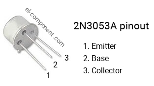 Pinout of the 2N3053A transistor