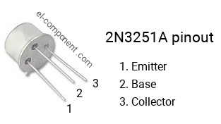 Diagrama de pines del 2N3251A 