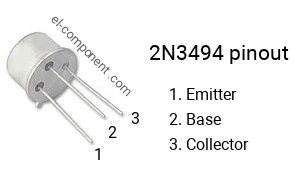 Pinout of the 2N3494 transistor