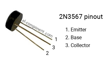 Pinout of the 2N3567 transistor