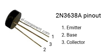 Pinout of the 2N3638A transistor