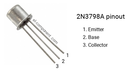 Pinout of the 2N3798A transistor