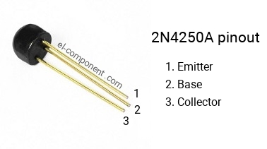 Pinout of the 2N4250A transistor