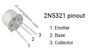 Pinout of the 2N5321 transistor