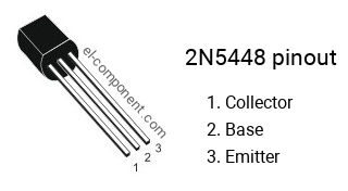 Diagrama de pines del 2N5448 , marking 2N 5448