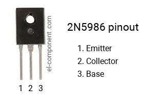 Pinout of the 2N5986 transistor