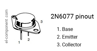 Pinout of the 2N6077 transistor