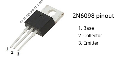 Pinout of the 2N6098 transistor