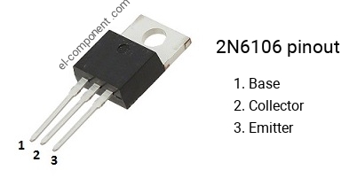 Diagrama de pines del 2N6106 