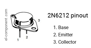 Pinout of the 2N6212 transistor