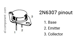 Pinout of the 2N6307 transistor