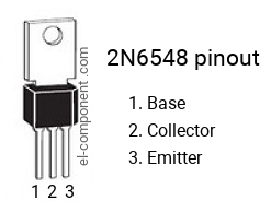 Pinout of the 2N6548 transistor