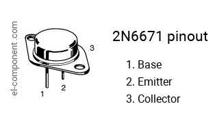 Pinout of the 2N6671 transistor