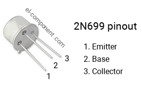 Pinout of the 2N699 transistor