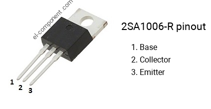 Pinout of the 2SA1006-R transistor, marking A1006-R