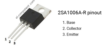 Pinout of the 2SA1006A-R transistor, marking A1006A-R