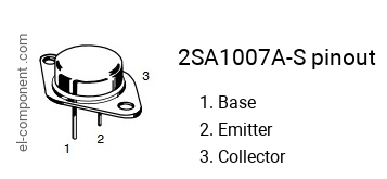 Pinout of the 2SA1007A-S transistor, marking A1007A-S