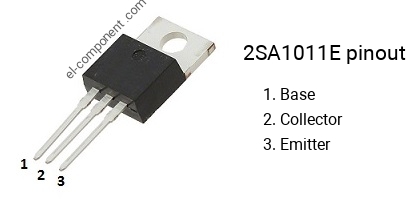 Pinout of the 2SA1011E transistor, marking A1011E