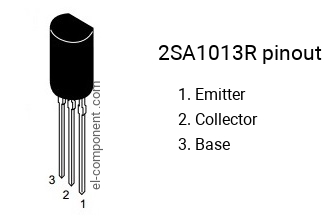 Diagrama de pines del 2SA1013R , marcado A1013R