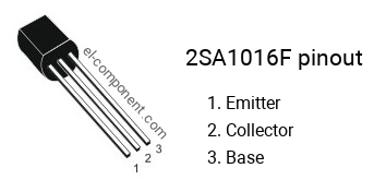 Diagrama de pines del 2SA1016F , marcado A1016F