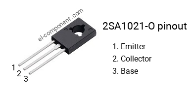 Pinout of the 2SA1021-O transistor, marking A1021-O