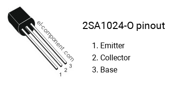 Pinout of the 2SA1024-O transistor, marking A1024-O