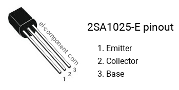 Pinout of the 2SA1025-E transistor, marking A1025-E