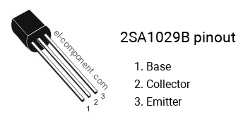 Pinout of the 2SA1029B transistor, marking A1029B