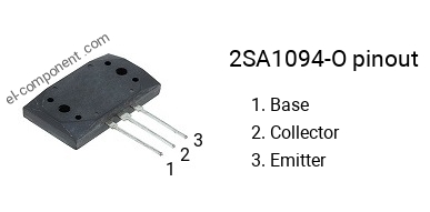 Pinout of the 2SA1094-O transistor, marking A1094-O