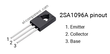 Pinout of the 2SA1096A transistor, marking A1096A