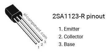 Diagrama de pines del 2SA1123-R , marcado A1123-R