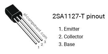 Diagrama de pines del 2SA1127-T , marcado A1127-T