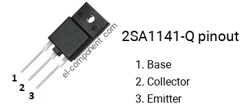 Pinout of the 2SA1141-Q transistor, marking A1141-Q