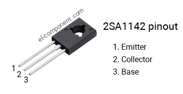 Pinout of the 2SA1142 transistor, marking A1142