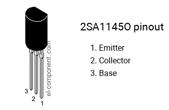 Pinout of the 2SA1145O transistor, marking A1145O