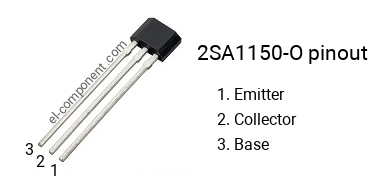 Pinout of the 2SA1150-O transistor, marking A1150-O