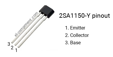 Pinout of the 2SA1150-Y transistor, marking A1150-Y