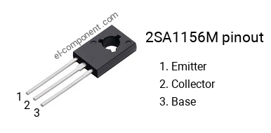 Pinout of the 2SA1156M transistor, marking A1156M