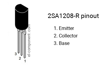 Pinout of the 2SA1208-R transistor, marking A1208-R