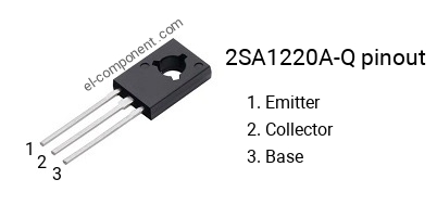 Diagrama de pines del 2SA1220A-Q , marcado A1220A-Q