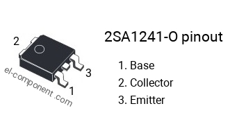 Pinout of the 2SA1241-O transistor, marking A1241-O