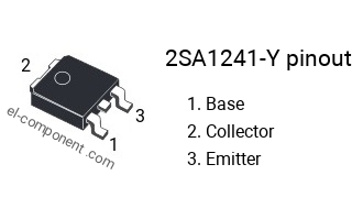 Pinout of the 2SA1241-Y transistor, marking A1241-Y