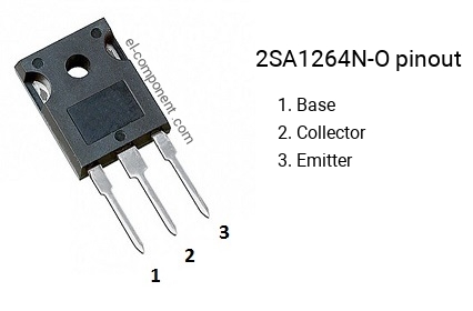 Pinout of the 2SA1264N-O transistor, marking A1264N-O