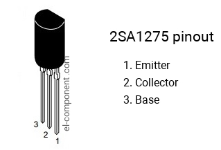 Diagrama de pines del 2SA1275 , marcado A1275