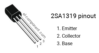 Diagrama de pines del 2SA1319 , marcado A1319